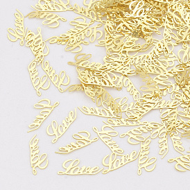 Brass Cabochons, Nail Art Decoration Accessories, Word LOVE
