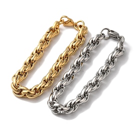 PVD Vacuum Plating 201 Stainless Steel Rope Chain Bracelets for Women Men