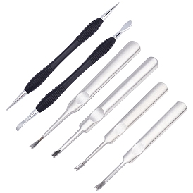 BENECREAT DIY Stainless Steel Leather Sewing Craft Tools, Including 1Pcs Ruler, 2Pcs Alloy Leathercraft Tools and 1Pcs Stitching Groover