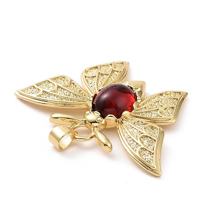 Opaque Resin Pendants, Butterfly Charm, with Real 18K Gold Plated Brass Findings, Cadmium Free & Lead Free, Real 18K Gold Plated