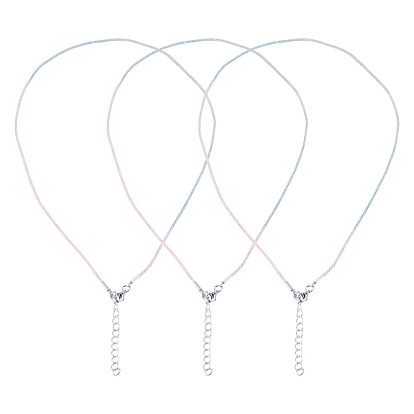 10Confección de collares con cordón metálico y de algodón., con cadenas finales de hierro