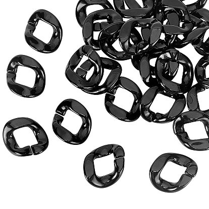 Acrylic Linking Rings, Quick Link Connectors, For Curb Chains Making, Oval