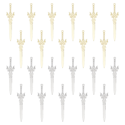 32шт 2 цвета стойка покрытие сплав большие подвески, без кадмия, без никеля и без свинца, очарование меча