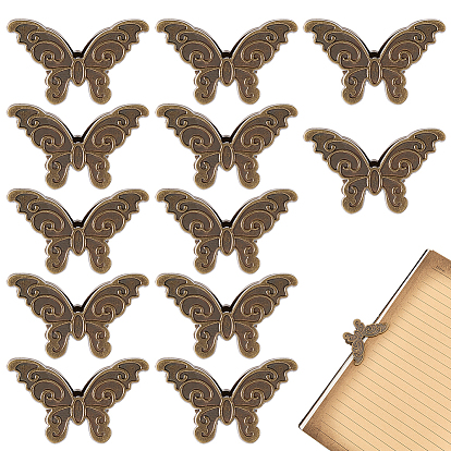 12Pcs Brass Clips, for File Organizer, Butterfly