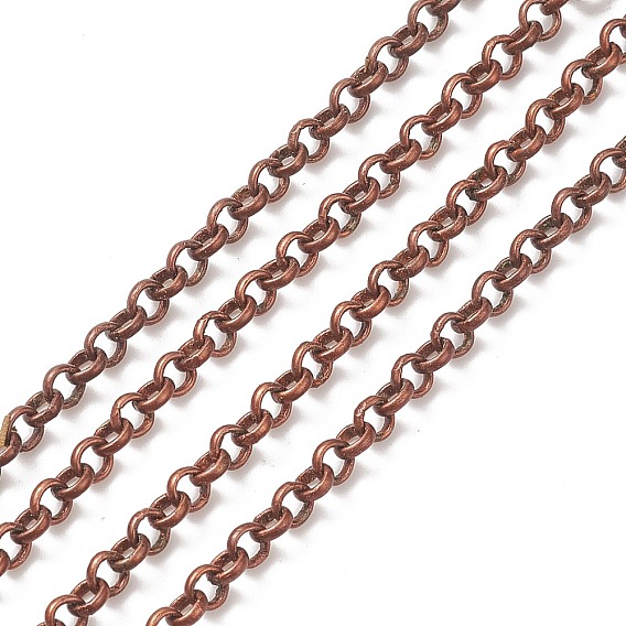 Iron Rolo Chains Necklace Making, with Lobster Clasps, Soldered