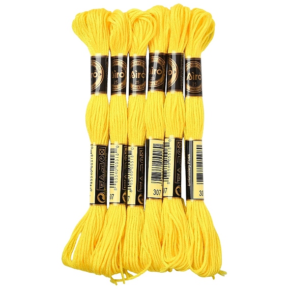 6Bundles Polyester Embroidery Floss, Cross Stitch Threads