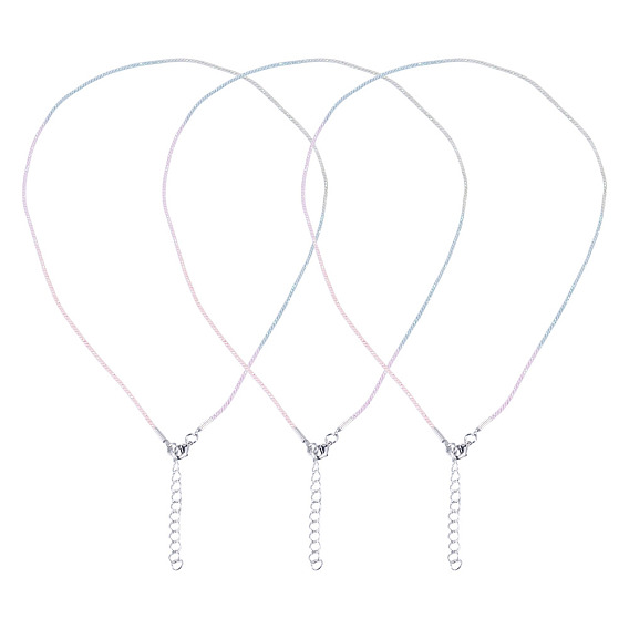 10Pcs Cotton & Metallic Cord Necklace Making, with Iron End Chains
