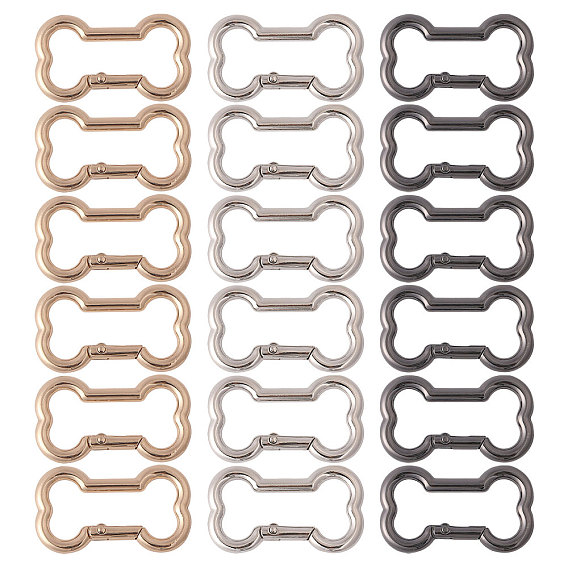 18шт. 3 цвета цинковый сплав карабины для скалолазания, ключевые застежками, кость