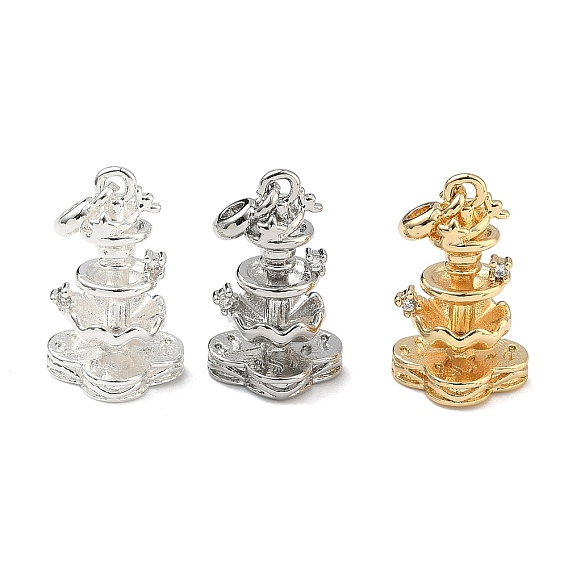 Латунные микропаве прозрачные подвески с фианитом, подвески для подноса