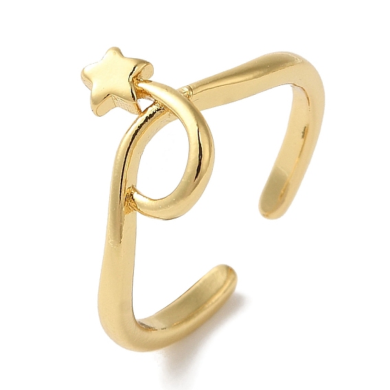 Звездчатая стойка, латунные кольца на палец с открытыми манжетами для женщин, долговечный, без свинца и без кадмия