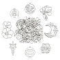 16Pcs 8 Styles 201 Stainless Steel Pendants, Laser Cut, Mixed Shapes
