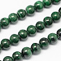 Brins de perles naturelles de malachite, ronde