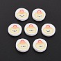 Handmade Polymer Clay Cabochons, Polymer Clay Slices for Resin Crafts & DIY Projects, Flat Round with Sheep