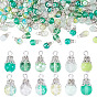 100 pcs pendentifs en verre, avec les accessoires en fer, platine