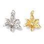 Покрытие стойки латунь микропаве прозрачные подвески из кубического циркония, с прыжковых колец, долговечный, без свинца и без кадмия, цветок