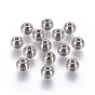 304 Stainless Steel Beads, Grooved Round