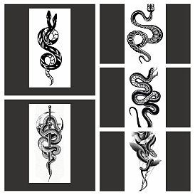 Cool noir mamba serpent amovible temporaire étanche tatouages papier autocollants