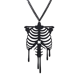 Хэллоуин грудь череп акриловый кулон ожерелье для женщин
