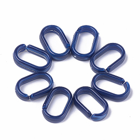 Anillos de enlace de acrílico, conectores de enlace rápido, estilo de imitación de piedras preciosas, para hacer cadenas de cable, oval