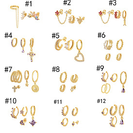 Роскошные серьги с бриллиантами и покрытием из золота k для элегантных женских аксессуаров в европейском стиле