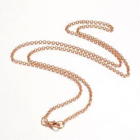 Железа ожерелье делая, Роло цепь, Сплав с застежкой омар, 24.61 дюйм