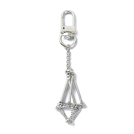 304 Stainless Steel Empty Stone Holder Pouch Pendant Decorations, with Alloy Swivel Clasps