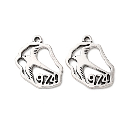 Сплавочные подвески тибетского стиля, без свинца и без кадмия, птица