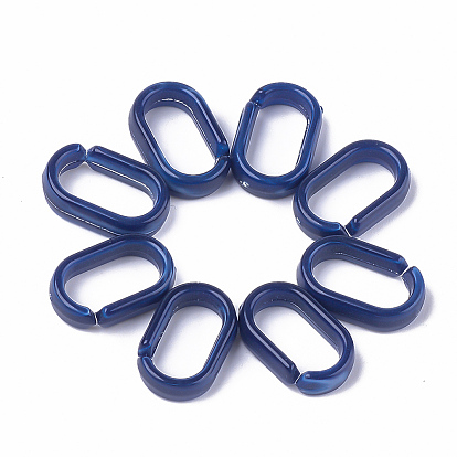 Anillos de enlace de acrílico, conectores de enlace rápido, estilo de imitación de piedras preciosas, para hacer cadenas de cable, oval