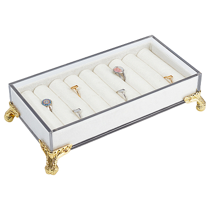 Акриловые кольцевые органайзеры для демонстрации лотков, прямоугольная скамейка