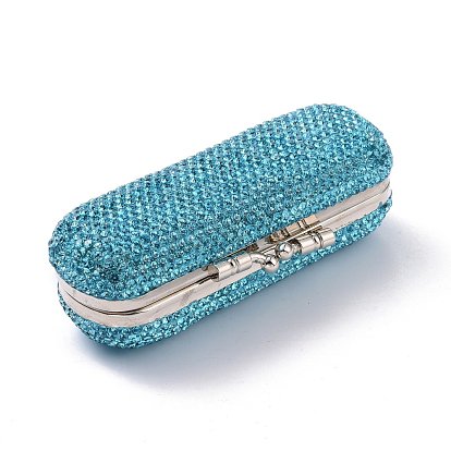 For Lady Lipstick Case With Mirror Shiny Diamonds Luxurious Vintage Clip  Holder