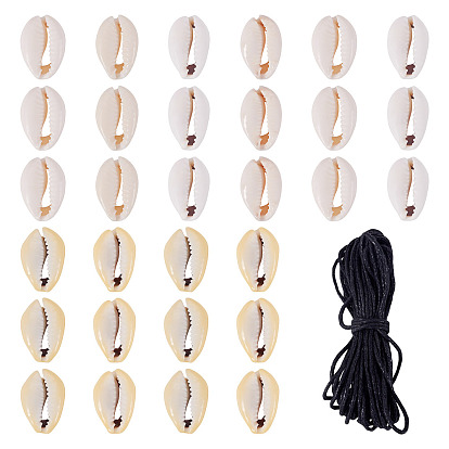 Наборы украшений для браслетов своими руками, включая натуральные бусины из ракушек, воском хлопчатобумажная нить шнуры