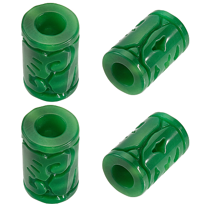 4 шт натуральный мьянманский нефрит/бирманский нефрит европейские бусины, бусины с большим отверстием, окрашенные, колонка