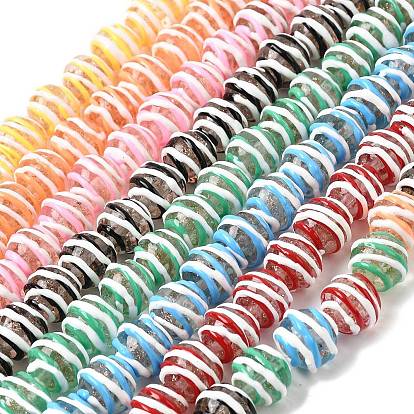 Бусины ручной работы из эмали с золотым песком, бусины ручной работы, круглые, два тона