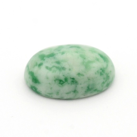 Oval Natural Green Spot Jasper Cabochons