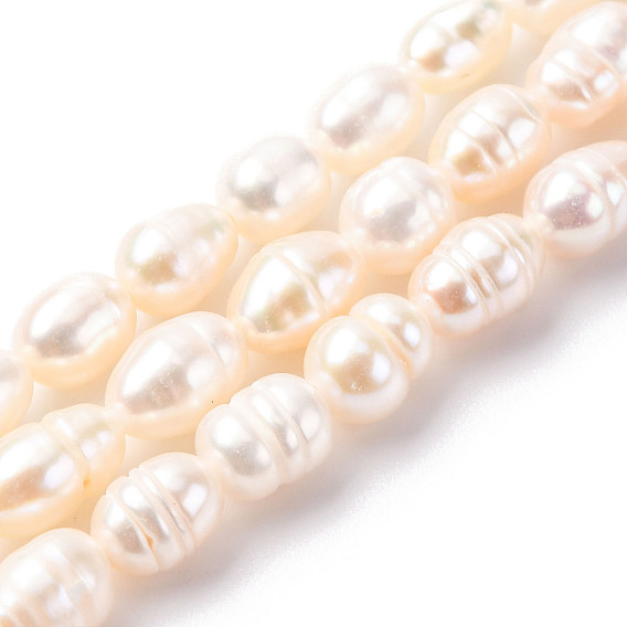 Нити из натурального культивированного пресноводного жемчуга, рис