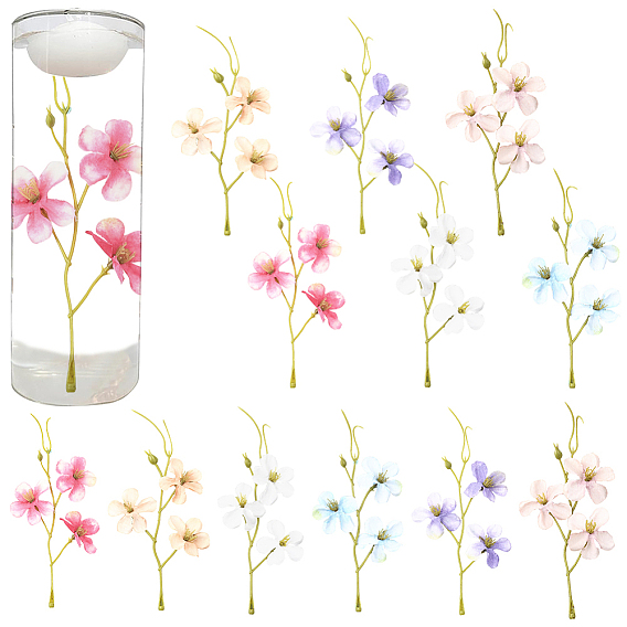 30шт. 6цвета, искусственная ветка сливы из ткани, для свадебного прохода центральные столовые конфетти вечерние сувениры украшения дома