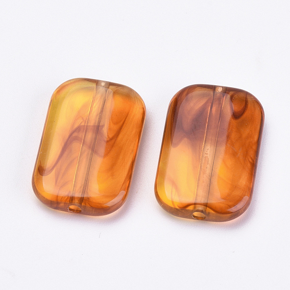 Acrylic Beads, Imitation Amber, Rectangle