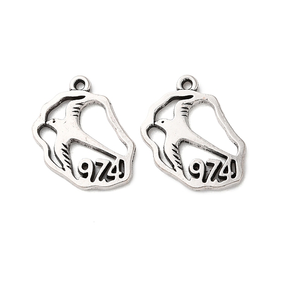 Сплавочные подвески тибетского стиля, без свинца и без кадмия, птица