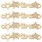 6pcs liens/connecteurs en laiton micro pavé de zircone cubique transparente, mot maman et étoile, pour la fête des mères