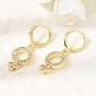Brass Micro Pave Cubic Zirconia Leverback Dangle Earrings, Female Symbol, Rack Plating, Long-Lasting Plated, Cadmium Free & Lead Free