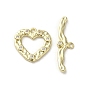 Brass Micro Pave Cubic Zirconia Toggle Clasps, Long-Lasting Plated, Cadmium Free & Nickel Free & Lead Free, Heart