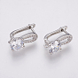 Brass Micro Pave Cubic Zirconia Hoop Earrings Findings