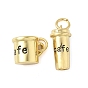 Латунь прелести, чашка со словом кафе, с целью перехода в кольце, без свинца и без кадмия, долговечный, стойки покрытие