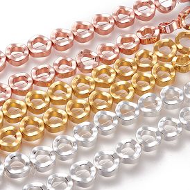 Galvaniques perles d'hématite synthétique non magnétique brins, cadre de talon, plaqué longue durée, rond