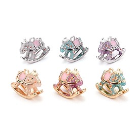 Латунь эмаль подвески, лошадка прелести, настоящее платиновое покрытие/настоящее 18k позолоченное