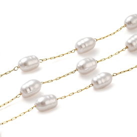 Chaînes à maillons en perles de plastique ovales, avec placage ionique (ip) 304 chaînes de trombones en acier inoxydable, soudé, avec bobine