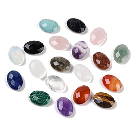 Cabochons de pierres fines, ovale, facette