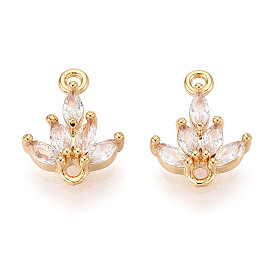 Латунные подвески из прозрачного кубического циркония, реальный 18 k позолоченный, долговечный, без никеля 
