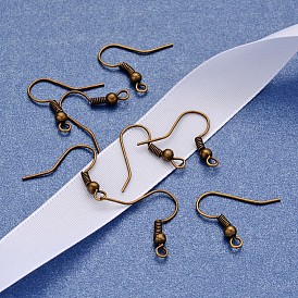Iron Earring Hooks, with Horizontal Loop, Ear Wire, Cadmium Free & Lead Free