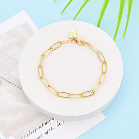 Латунные браслеты-цепочки для женщин, с печатью удачи, без никеля , долговечный